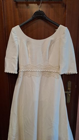 Vestido novia Fran Saravia blanco roto