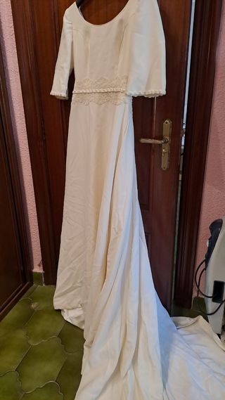 Vestido novia Fran Saravia blanco roto