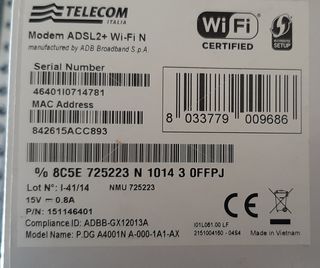 Modem ADSL2+ Wi-Fi Netgear TIM