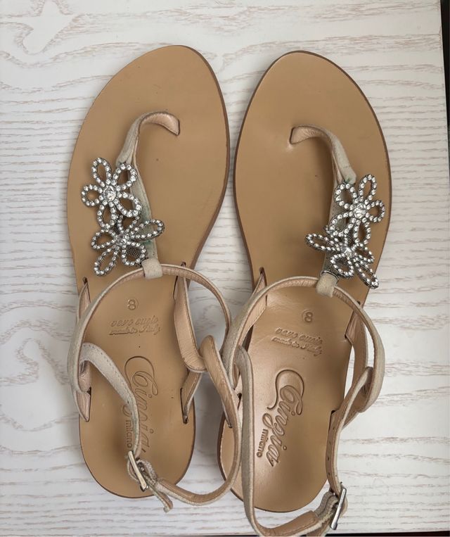 Sandali gioiello beige
