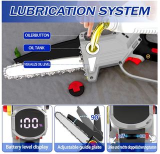 Mini Motosega 2 Batterie 8 Pollici potatura