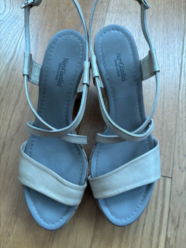 Sandali Nero Giardini beige - zeppa