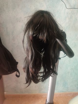 Peluca negra larga