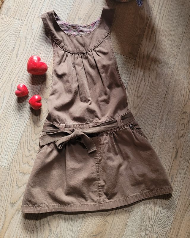 Vestido tirantes halter niña marrón 7 años Zarakid