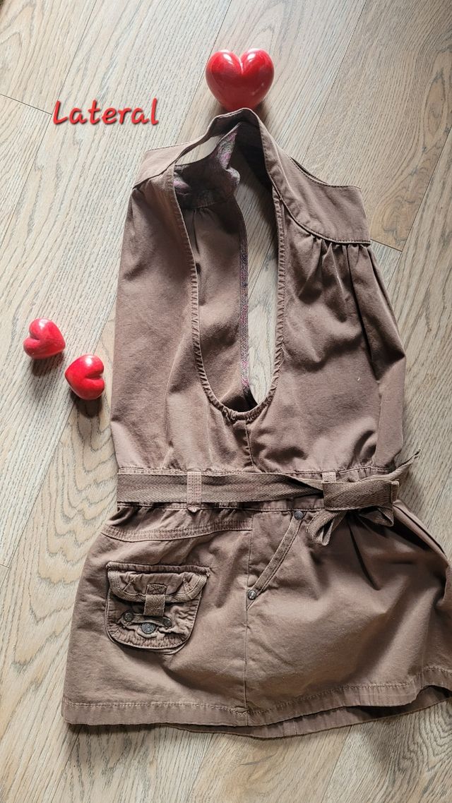 Vestido tirantes halter niña marrón 7 años Zarakid