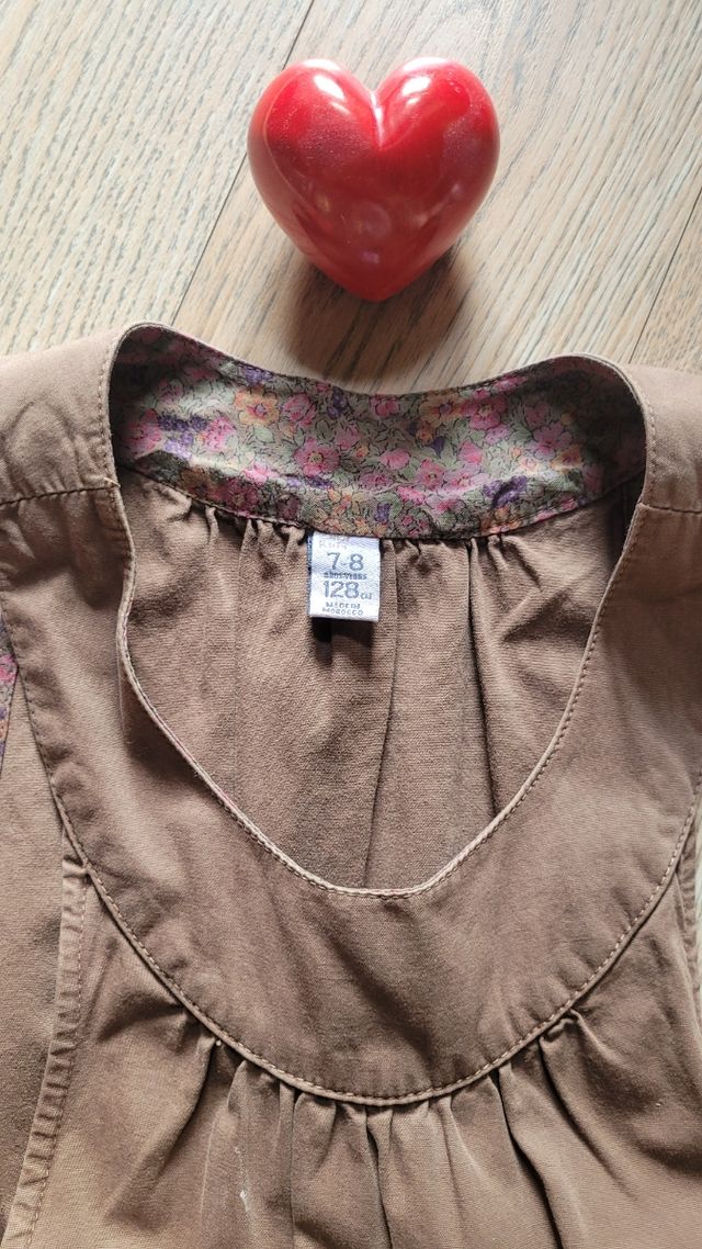 Vestido tirantes halter niña marrón 7 años Zarakid
