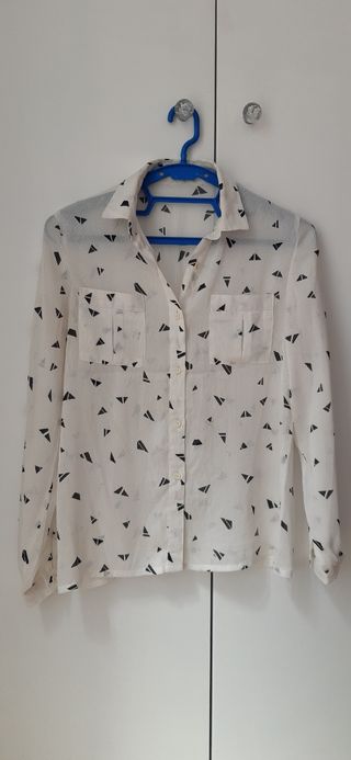 Camisa blanca vintage - Triángulos