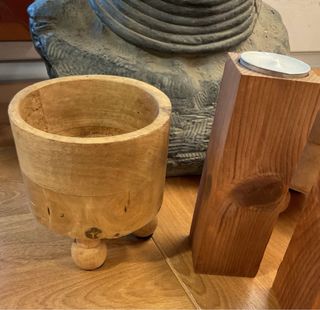 Lote de 4 porta velas de madera Nuevos.
