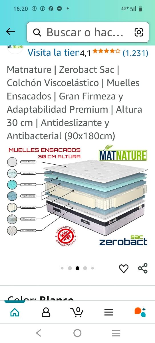 Materasso vico-elastico 135×190