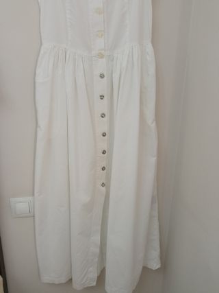 Vestido blanco algodón largo vintage'90 