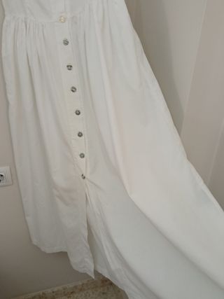 Vestido blanco algodón largo vintage'90 