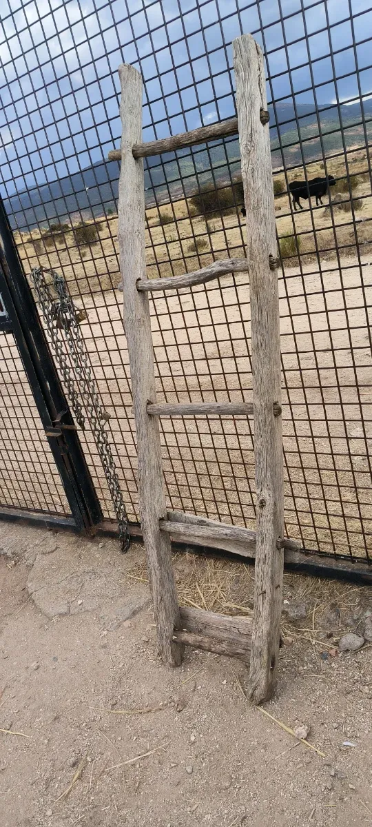 Escalera de madera rústica