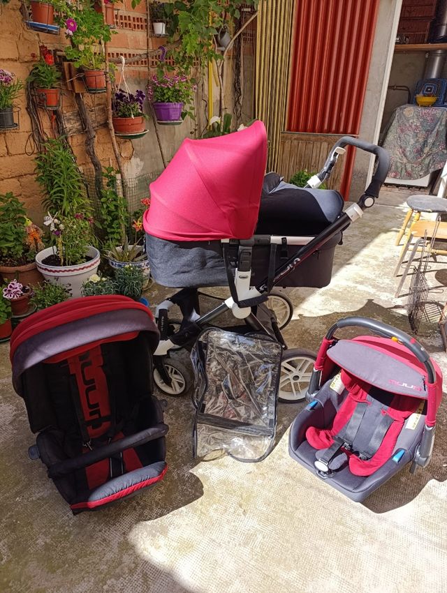 Silla paseo bebé + capazo + silla coche+plástico
