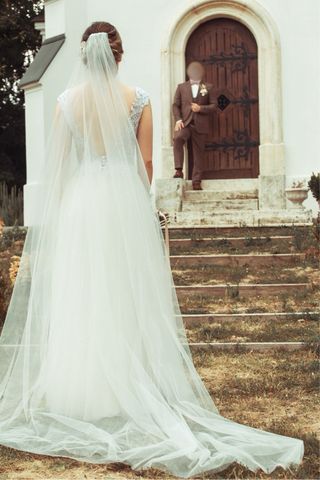 Vestido novia: encaje y tul