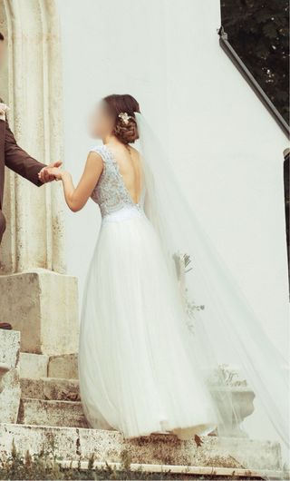 Vestido novia: encaje y tul