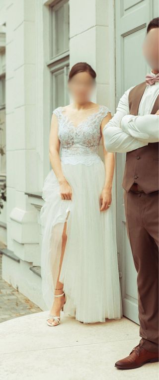Vestido novia: encaje y tul