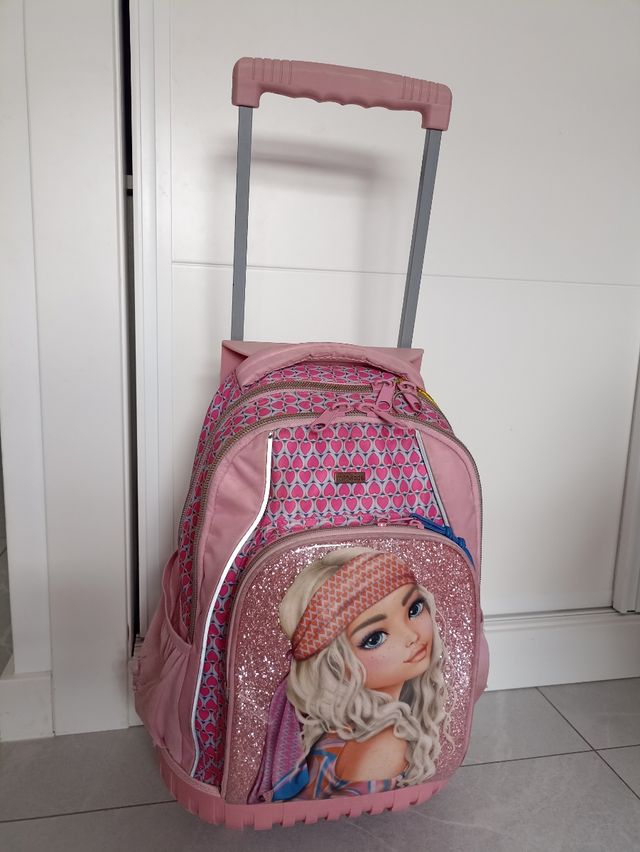 Mochila TopModel con ruedas rosa