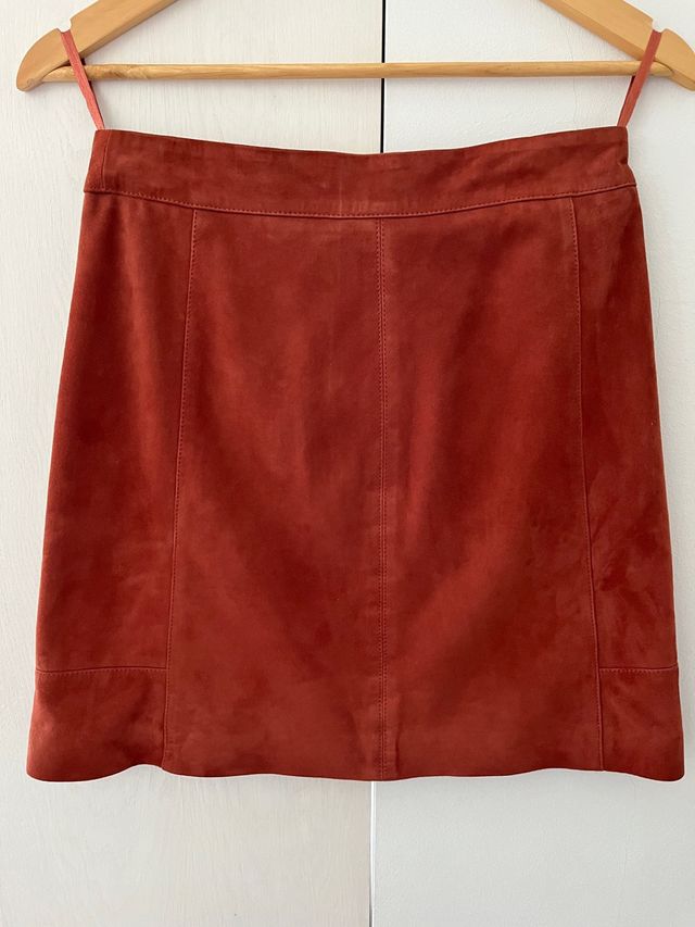 Falda de ante Comptoir des Cotonniers color teja