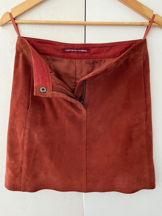 Falda de ante Comptoir des Cotonniers color teja