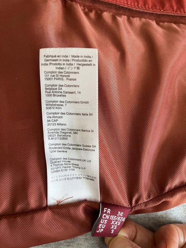 Falda de ante Comptoir des Cotonniers color teja