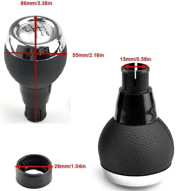 Palanca de cambios de piel Mini 6V gris