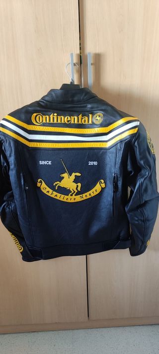 Cazadora moto Continental negra-amarilla
