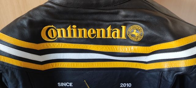 Cazadora moto Continental negra-amarilla
