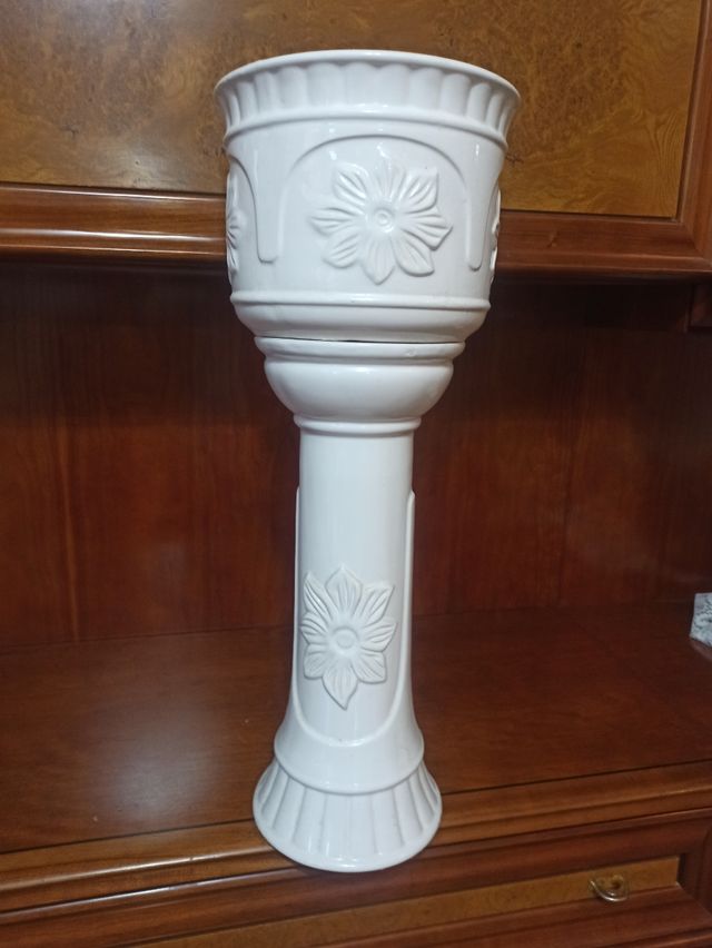 Macetero Cerámica Blanco 61cm