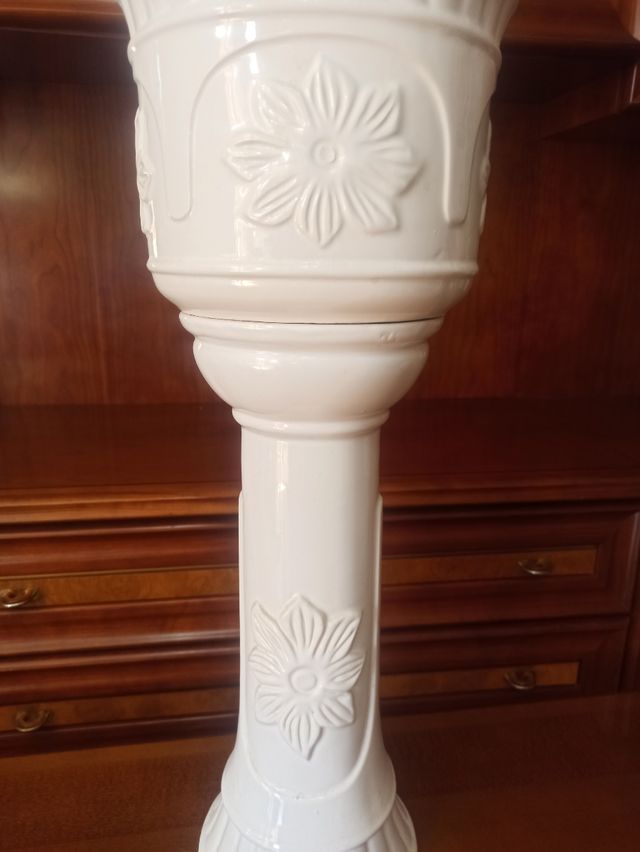 Macetero Cerámica Blanco 61cm