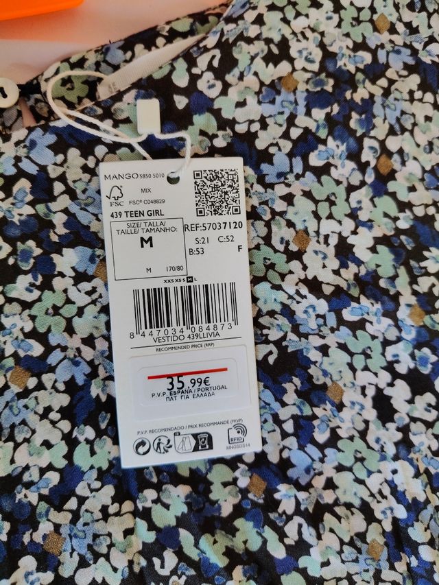Vestido Mango jovencita teen T. M