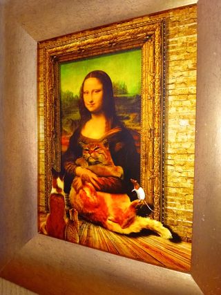 Mona Lisa Quadro con gatti - Oro