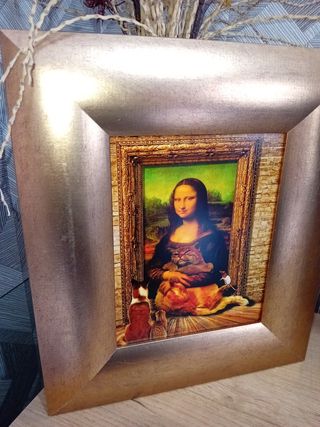 Mona Lisa Quadro con gatti - Oro