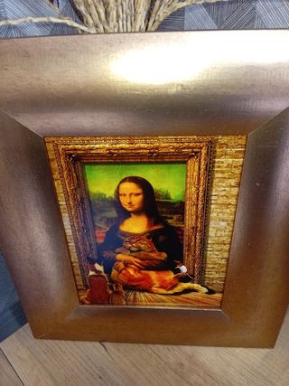 Mona Lisa Quadro con gatti - Oro