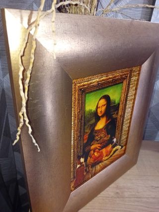Mona Lisa Quadro con gatti - Oro