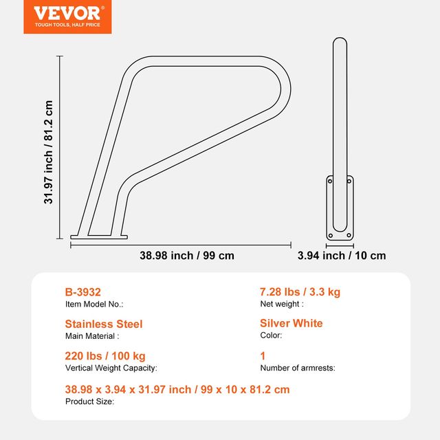  Barandilla de piscina de 990 x 812 mm para 