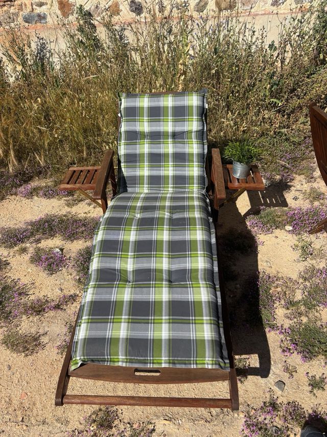 Conjunto mesa sillas jardín -madera  escucho ofert