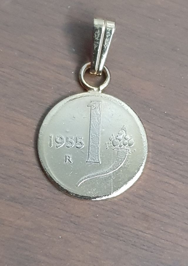 Medaglia pendente placcata oro 