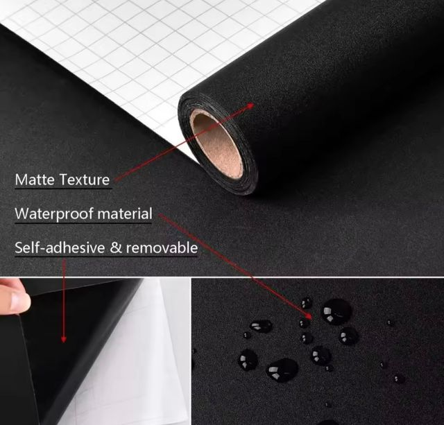 Carta da parati nera opaca - Adesiva