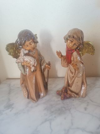Angelitos Invierno Policromados
