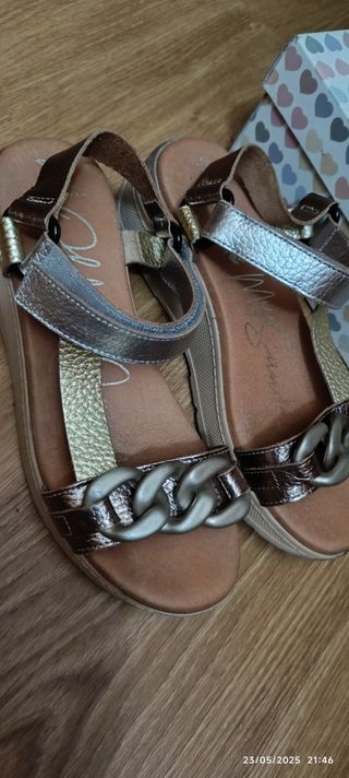 Sandalias ohh my sandals doradas-plateadas 39