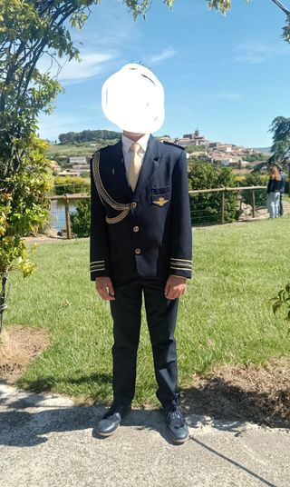 Traje comunión niño 11-12 años azul con zapatos