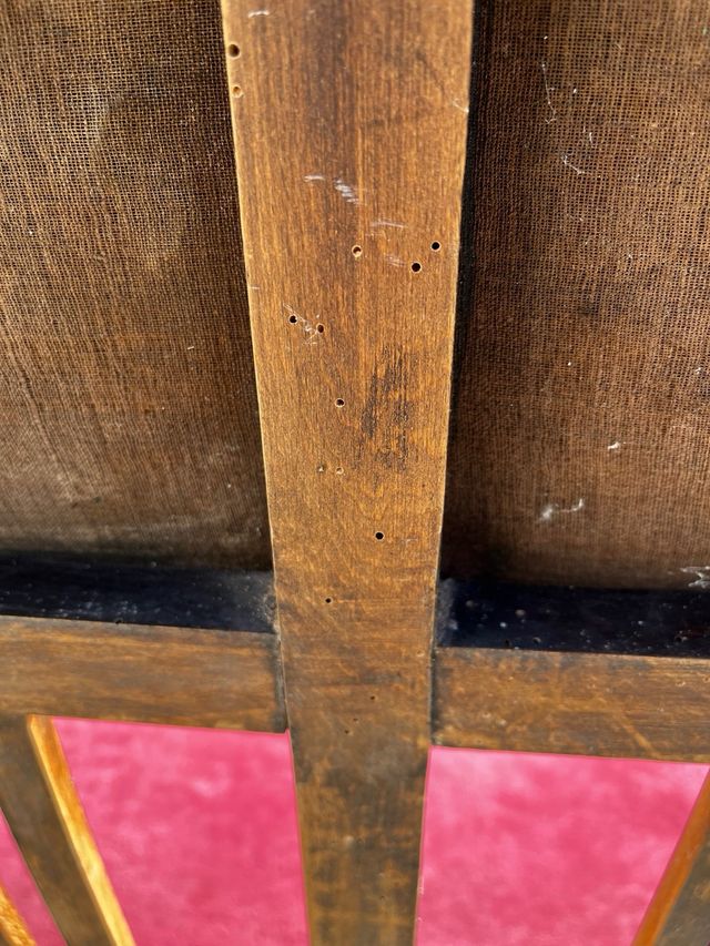 Sillón antiguo 2 plazas - madera, terciopelo