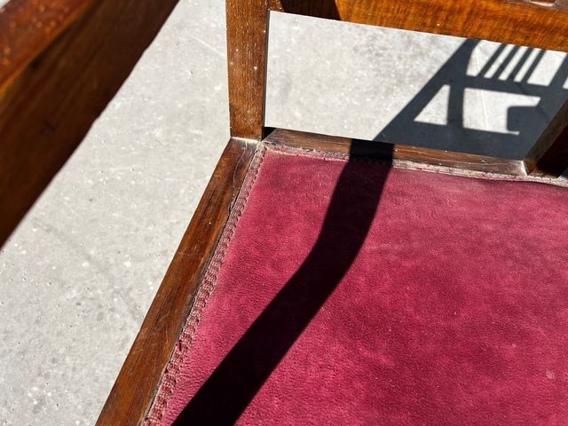 Sillón antiguo 2 plazas - madera, terciopelo