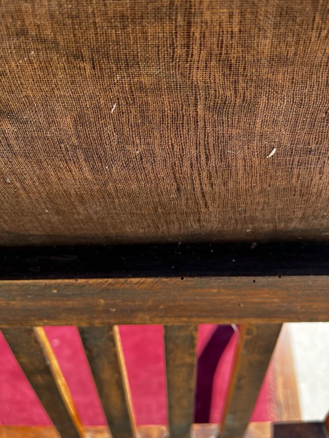 Sillón antiguo 2 plazas - madera, terciopelo