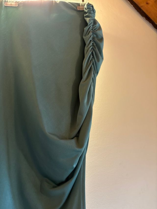 Gonna midi sexy verde acqua