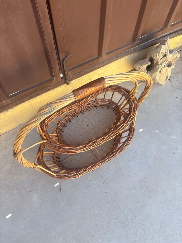 Cesta mimbre 2 niveles