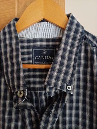 Camisa Canda 4XL - cuadros azul y blanco