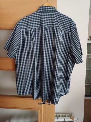 Camisa Canda 4XL - cuadros azul y blanco