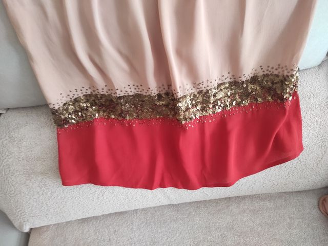 Blusa rosa y roja c/lentejuelas - Talla L