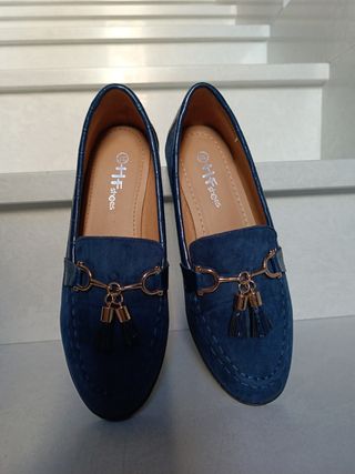 Zapatos planos mujer azul marino talla 36